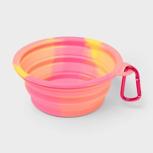 13oz Collapsible Dog Bowl - Sun Squad™ Pink/Orange - 1 of 3