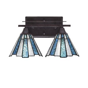 Toltec Lighting Uptowne 2 - Light Vanity in  Dark Granite with 7" Sea Ice Art Glass Shade - 1 of 1