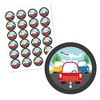 Big Dot of Happiness Cars, Trains, and Airplanes - Transportation Birthday Party Circle Sticker Labels - 24 Count - 2 of 4