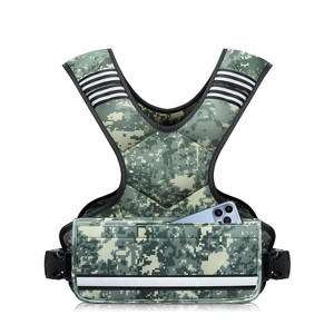 Attop Adjustable Weight Vest 4-32lb Green Camo Unisex with 6 Weights for Home Workout Running Strength Training - 1 of 4
