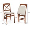 ADILE Folding Dining Chairs Set of 2 with Padded Seat and Rubber Wood Frame, Walnut - 2 of 3
