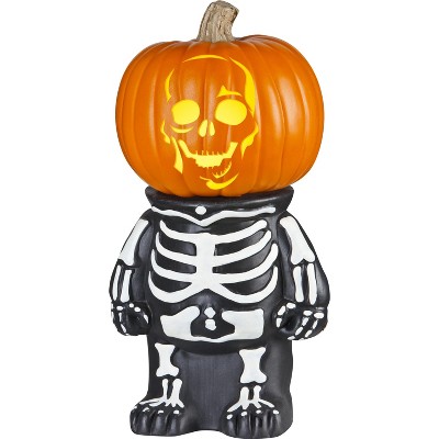 Gemmy Pumpkin Stand Skeleton, Multicolored