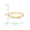 Black Bow Jewelry 2.5mm 10K White or Yellow Gold Lightweight Flat Standard Fit Band - 4 of 4
