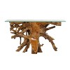 Contemporary Teak Wood Organic Console Table Brown - Olivia & May