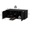 FUFU&GAGA Cat Cabinet Double Door Double Space Magnetic Door Separate Litter Collector Minimalist Modern Style - 3 of 4