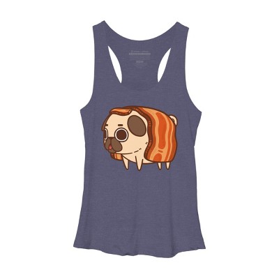 Women's Design By Humans Puglie Bacon Strip By Puglie Racerback Tank Top