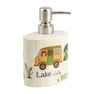 Lake Holiday Beige Ceramic Soap/Lotion Pump with Chrome Finish