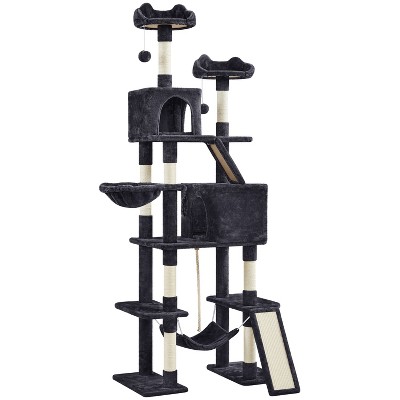 Yaheetech 82.5"H Large Plush Cat Tree with 2 Cozy Condos