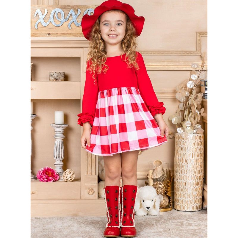 Girls Love At First Sight Colorblock Dress - Mia Belle Girls, 3 of 6
