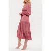 August Sky Women's Smocked Body Long Sleeves Midi Dress - 3 of 4
