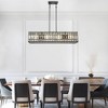 LNC Chispa 4-Lights 35.4" Modern Oversized Luxury Rectangle Crystal Chandelier, Black and Crytal - 4 of 4