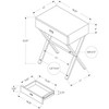 Monarch Specialties Accent Table, Side, End, Nightstand, Lamp, Storage Drawer, Living Room, Bedroom, Grey Laminate, Black Metal, Contemporary, Modern - 4 of 4