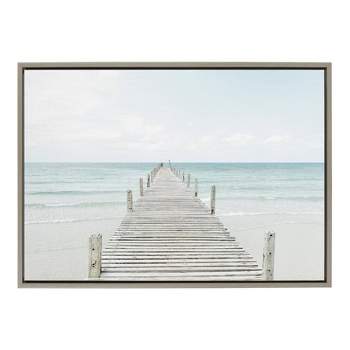 23" x 33" Sylvie Wooden Pier Framed Canvas by Amy Peterson Gray - Kate and Laurel