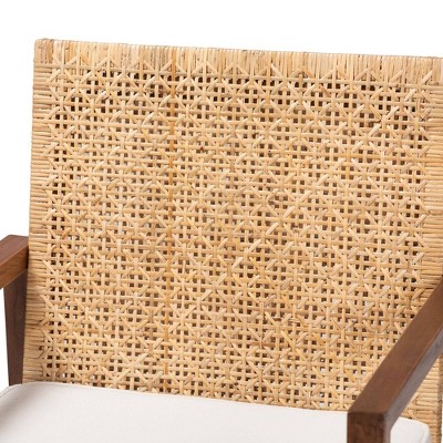 Lovina Light Honey Rattan and Acacia Wood Arm Chair