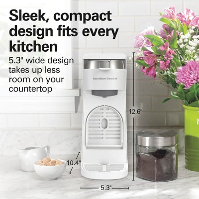 Hamilton Beach The Scoop Single-Serve Coffee Maker 47621: White, 14 oz Capacity, Uses Pods & Ground Coffee, Dishwasher-Safe