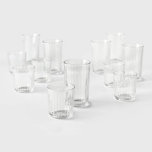 12pc Glass Saybrook Double Old Fashion and Highball Glasses Set - Threshold™ - 1 of 4