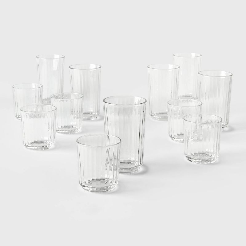 12pc Glass Saybrook Double Old Fashion and Highball Glasses Set - Threshold&#8482;, 1 of 9