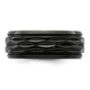 Black Bow Jewelry 8mm Black Zirconium Polished & Diamond Cut Standard Fit Band - 3 of 4