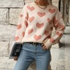 Coolmee Women's Cute Heart Sweater Love Print Valentine Romantic Knitted Top Casual Crewneck Long Sleeve Sweaters Pullover - 4 of 4