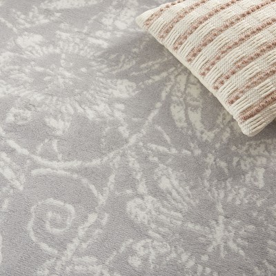 Enchanted Floral Grey 6' x 9' Synthetic Flat Woven Area Rug