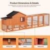 ORRD 113.5" Large Wooden Chicken Coop with Run, Waterproof Roof, Nesting Box & Secure Lock for 2–4 Chickens - 4 of 4