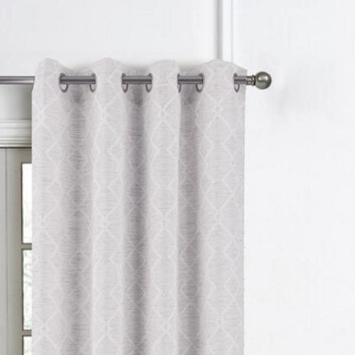 Connor 84" Beige Polyester Geometric Grommet Window Curtain