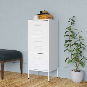 VidaXL Storage Cabinet White 16.7"x13.8"x40" Steel - 1 of 4