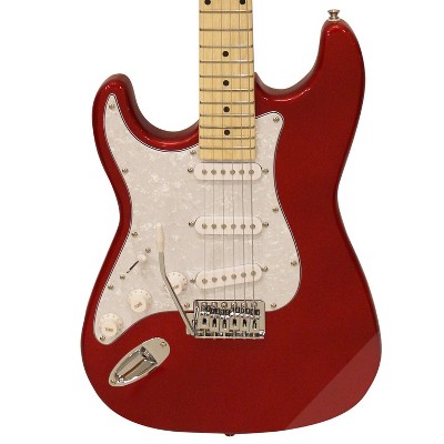Sawtooth ES Series Left-Handed Electric Guitar, Candy Apple Red with Pearl Pickguard