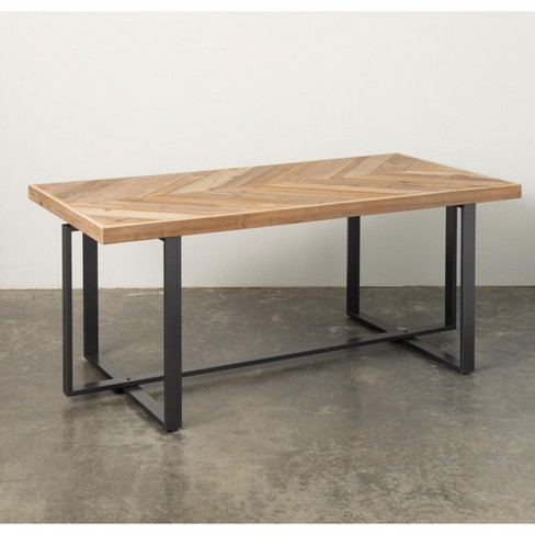 Sullivans Wood Top Table With V-pattern 30