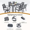 Sapphtopaz Patio Dining Set Modern Outdoor Table and Chairs Set with 4 Swivel Rockers, Cushion, Umbrella Hole for Patio, Lawn - 2 of 4