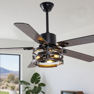 Bella Depot 52" Indutial Large Ceiling Fan with Light and Remote 6-speed for Dining Room - 1 of 4