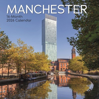 2026 Square Wall Calendar, Manchester, England, 16-Month Scenic Britain Theme with 180 Reminder Stickers (12x12 In)