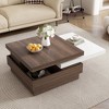 NicBex Modern Square Rotatable Top Coffee Table with Storage,Wood Grain Tea Table,Center Table for Living Room - 3 of 4