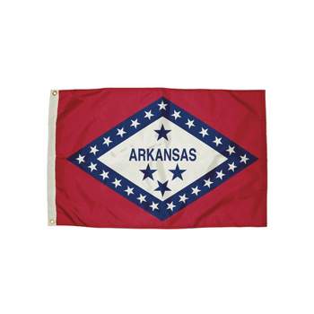 Durawavez Nylon Outdoor Flag with Heading & Grommets, Arkansas, 3ft x 5ft