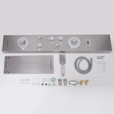 Nickel Chrome Multi-Function LED Shower Panel System