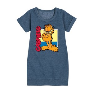 - Garfield - Garf Pixel Square Graphic Short Sleeve Fleece Dress - 1 of 4