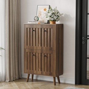 short dresser with shoe rack on bottom Modern Entryway Shoe Cabinet with Doors, 23.6