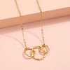 HOPE LOVE SHINE Mother and 2 Daughters Necklace – 3 Gold Silver Interlocking Rings, Gift for Mom, Mother’s Day Jewelry - 3 of 4