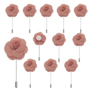 Unique Bargains Camellia Boutonnieres Pins for Formal Party Easy to Use Artificial Flowers 12pcs - 1 of 4