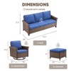 Buenhomino Outdoor Patio Furniture Set-5 Pieces All-Weather Wicker Outdoor Furniture with High Back Outdoor Swivel Glider Rocker Chairs - 4 of 4