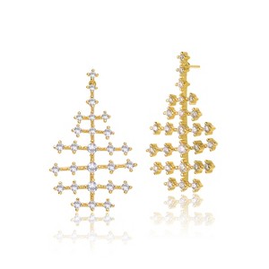 Guili Dazzling Glow 14K Gold Plated Cubic Zirconia Drop Earrings, a Perfect Blend of Sophisticated Elegance and Modern Luxury to Elevate Any Look - 1 of 4