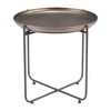 HomeRoots 21" Bronze and Gray Steel Round Cross Legs End Table - 4 of 4