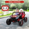 Coucheta 24V 2-Seater Kids Ride On UTV Car, 4WD 300W Motor w/ Remote Control, 4 Shock Absorbers, Leather Seats, Music & Lights, Electric Car for Kids - 3 of 4