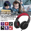 FosPower Wired Kids Headphones for School, Foldable Over Ear Headphones with Microphone Mic, 3.5mm AUX Cable, Volume Control, Black/Red - 4 of 4