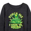 Women's - Marvel - St. Patrick's Day Pinch Me Lightweight French Terry Wide Neck Long Sleeve Shirt - 2 of 4