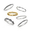 Ross-Simons Sterling Silver and 18kt Gold Over Sterling Jewelry Set: 6 Textured Rings - 4 of 4
