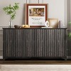 Garvee 61" Large Buffet Sideboard Cabinet with 4 Fluted Doors and Storage, Kitchen Storage Cabinet with Adjustable Shelves, Coffee Bar Cabinet - 2 of 4