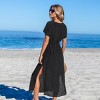 Women's Black Short Sleeve Cover-Up Maxi Dress - Cupshe - 4 of 4
