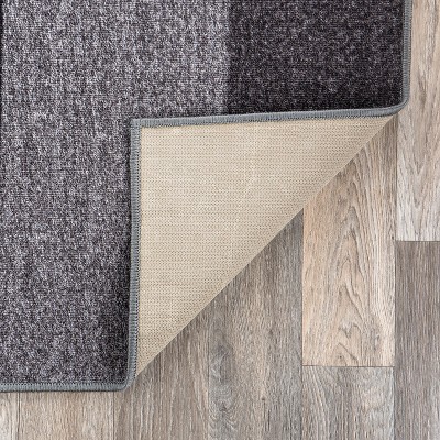 Modern Gray Geometric Non-slip Synthetic Area Rug 4' x 6'