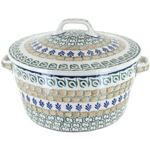 Blue Rose Polish Pottery 278 Ceramika Artystyczna Covered Round Baker - 1 of 2